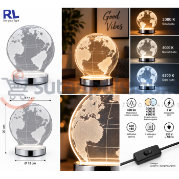 LED dekoratyvinis gaublys Reality GLOBE R52481106, 400 lm LED dekoratyvinis gaublys Reality GLOBE R52481106, 400 lm